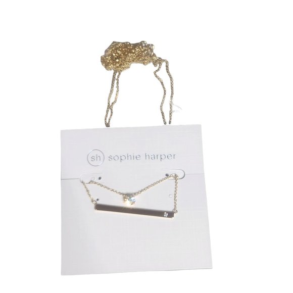 Sophie Harper Set of 2 Gold Necklaces Bar & Crystal Pendant from Rocksbox - Picture 5 of 5